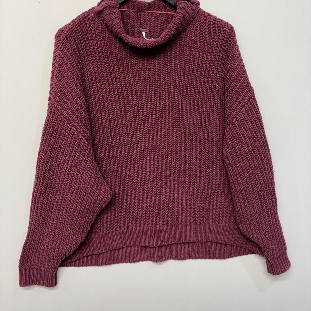Free People Women Oversized Thick Cable Knit Sweater Size Small C042 -3 - Picture 11 of 16